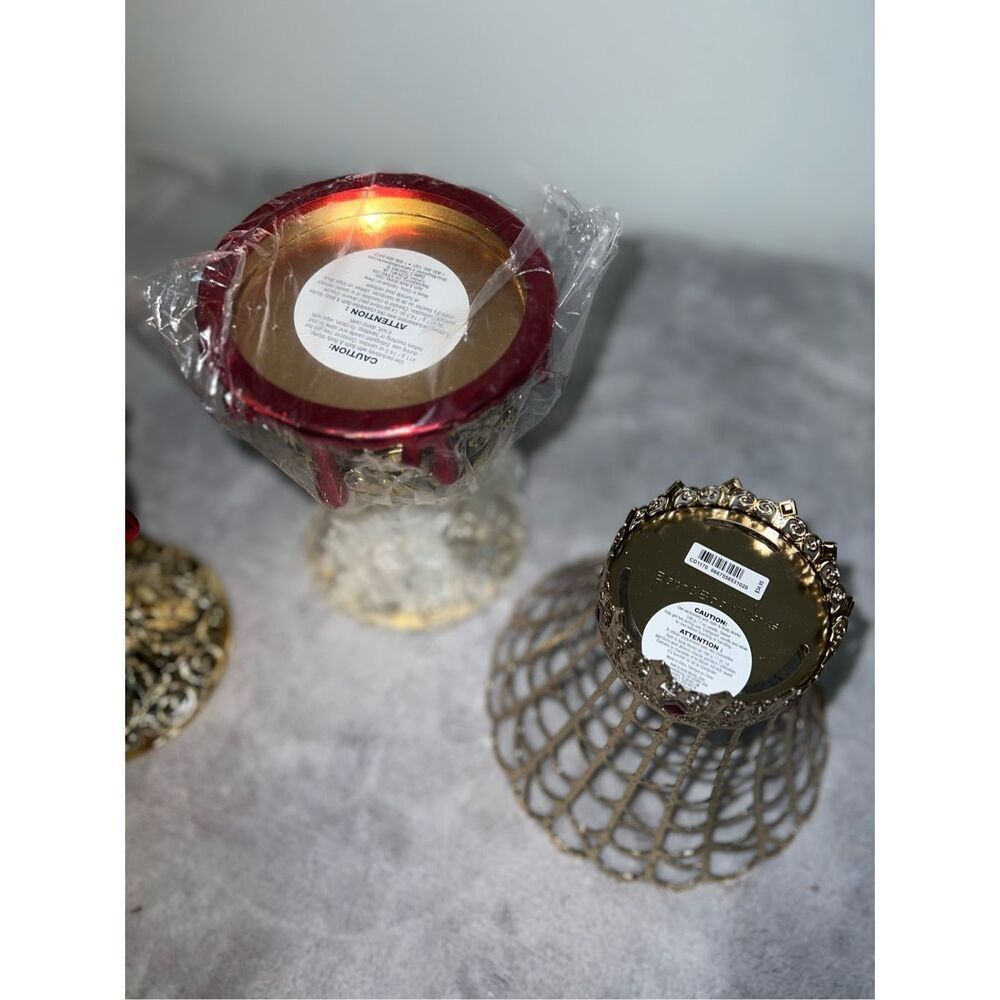 Lot of 3 Bath & Body Works Chalice Cup 3 Wick with Candle Holder 2023 Halloween - Picture 4 of 6